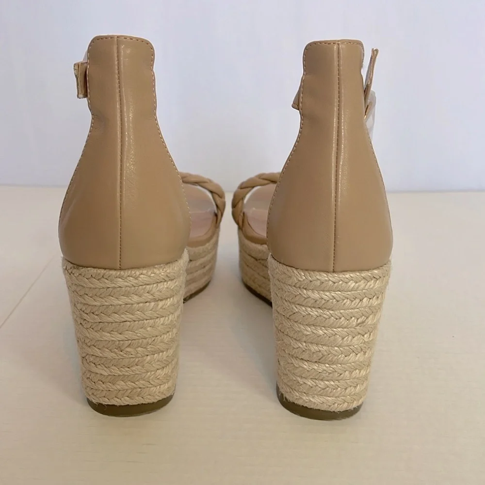 NEW Piepiebuy Wedge Platform Espadrille Sandals Women's Size 9.5 Tan
